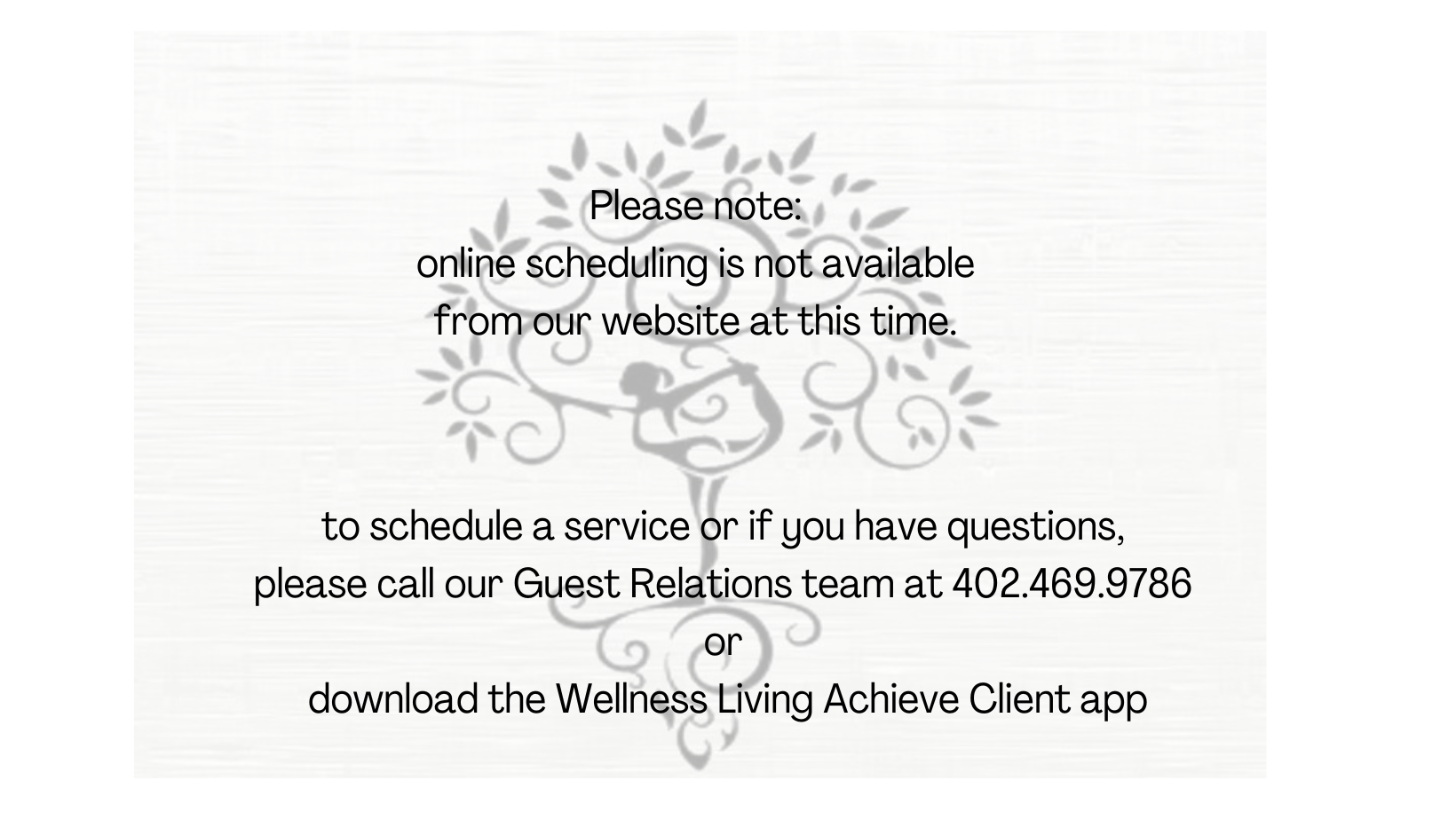 online scheduling is not available from our website at this time. (1)